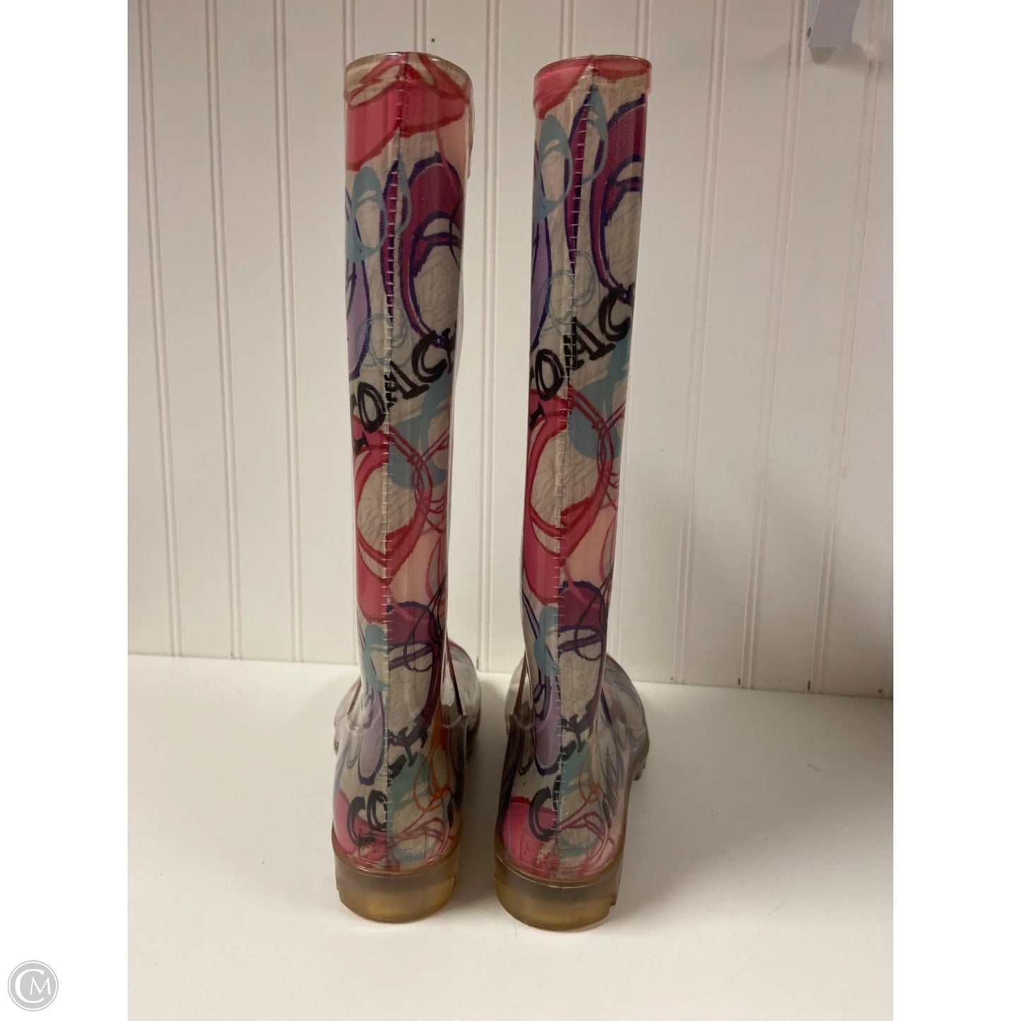 Boots Designer By Coach In Multi-colored, Size: 7