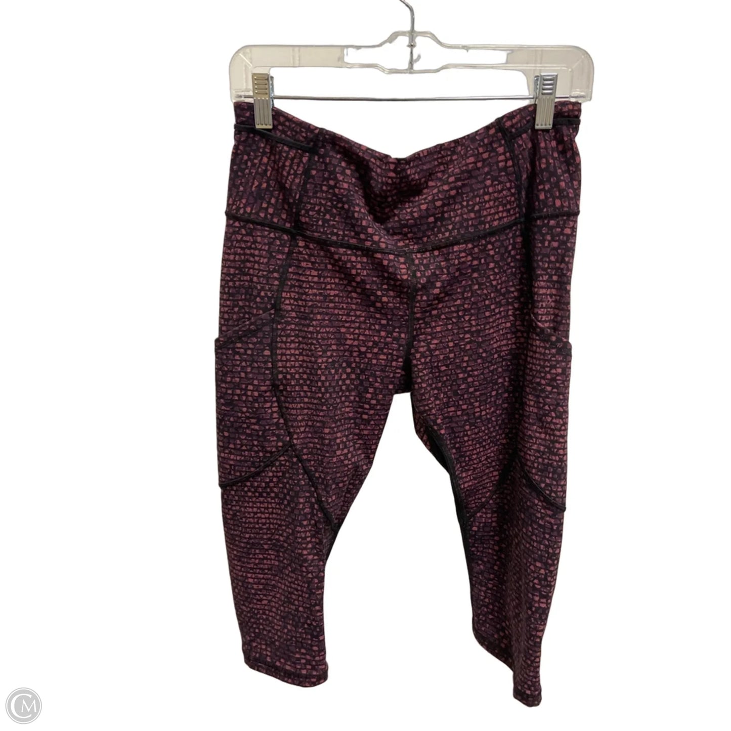 Athletic Leggings Capris By Lululemon In Maroon, Size: M