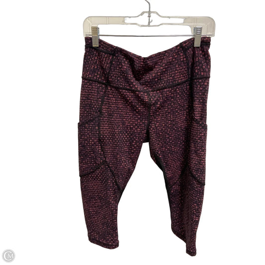 Athletic Leggings Capris By Lululemon In Maroon, Size: M