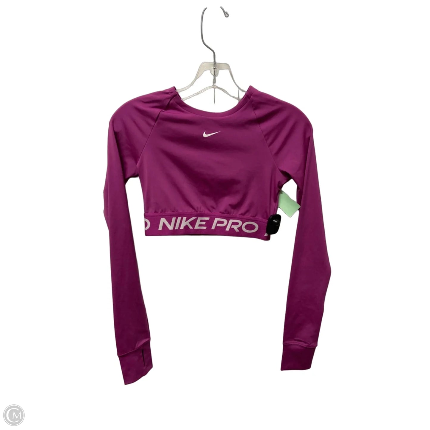 Athletic Top Long Sleeve Collar By Nike In Purple, Size: Xs