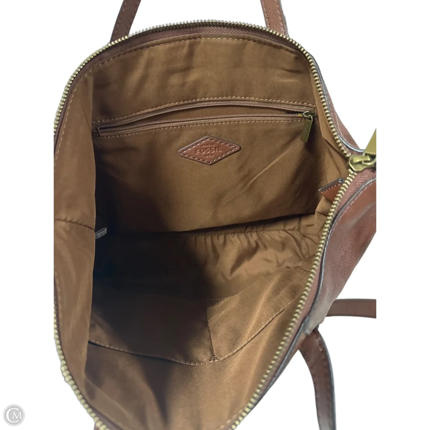 Handbag Leather By Fossil, Size: Small