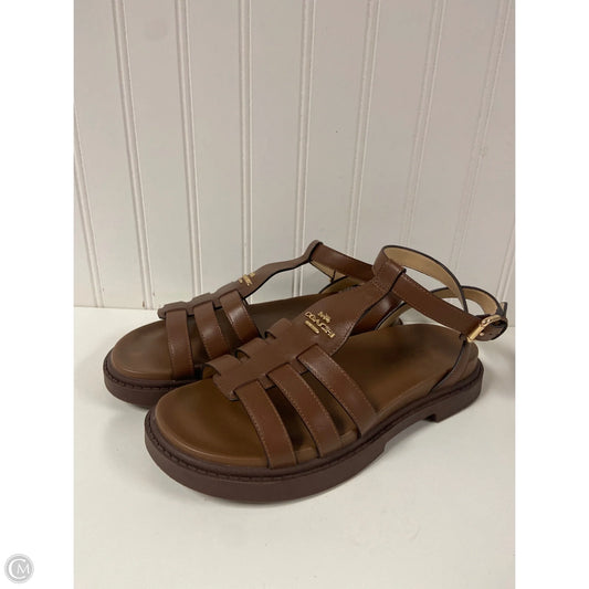 Sandals Designer By Coach In Brown, Size: 7