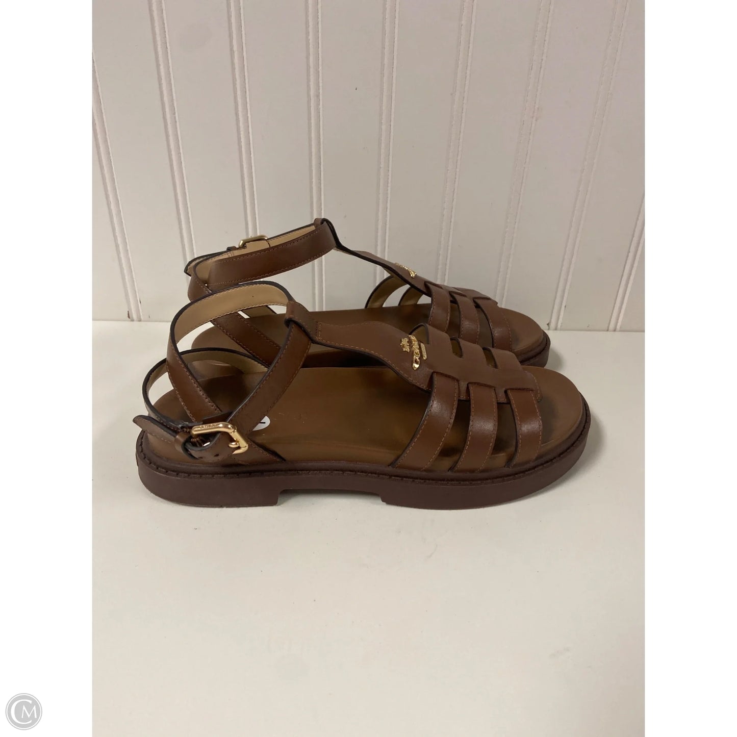 Sandals Designer By Coach In Brown, Size: 7