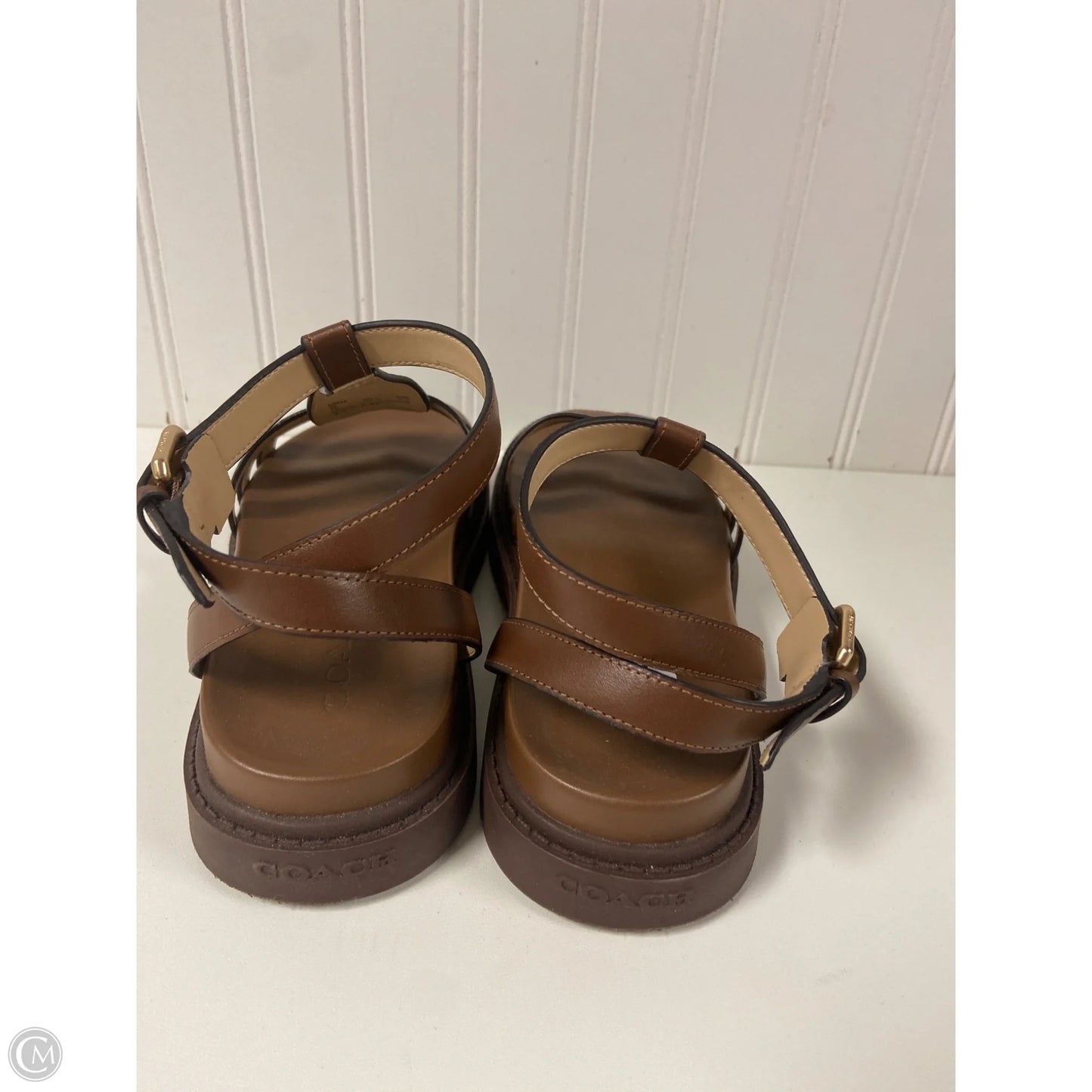 Sandals Designer By Coach In Brown, Size: 7