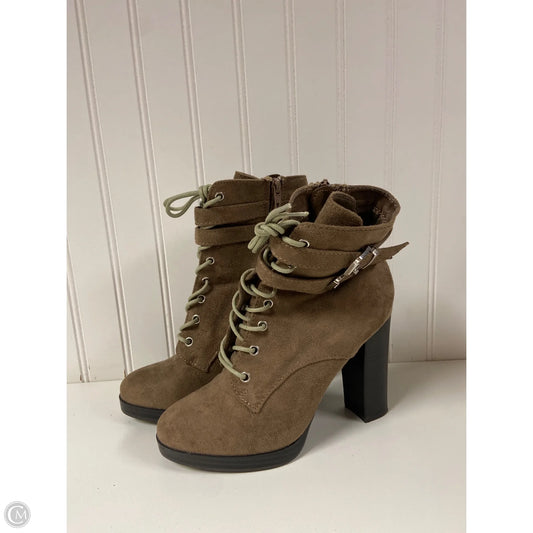 Boots Ankle Heels By Wild Diva In Brown, Size: 7