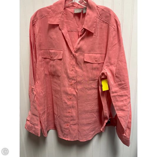 Top Long Sleeve By Chicos In Pink, Size: Xl