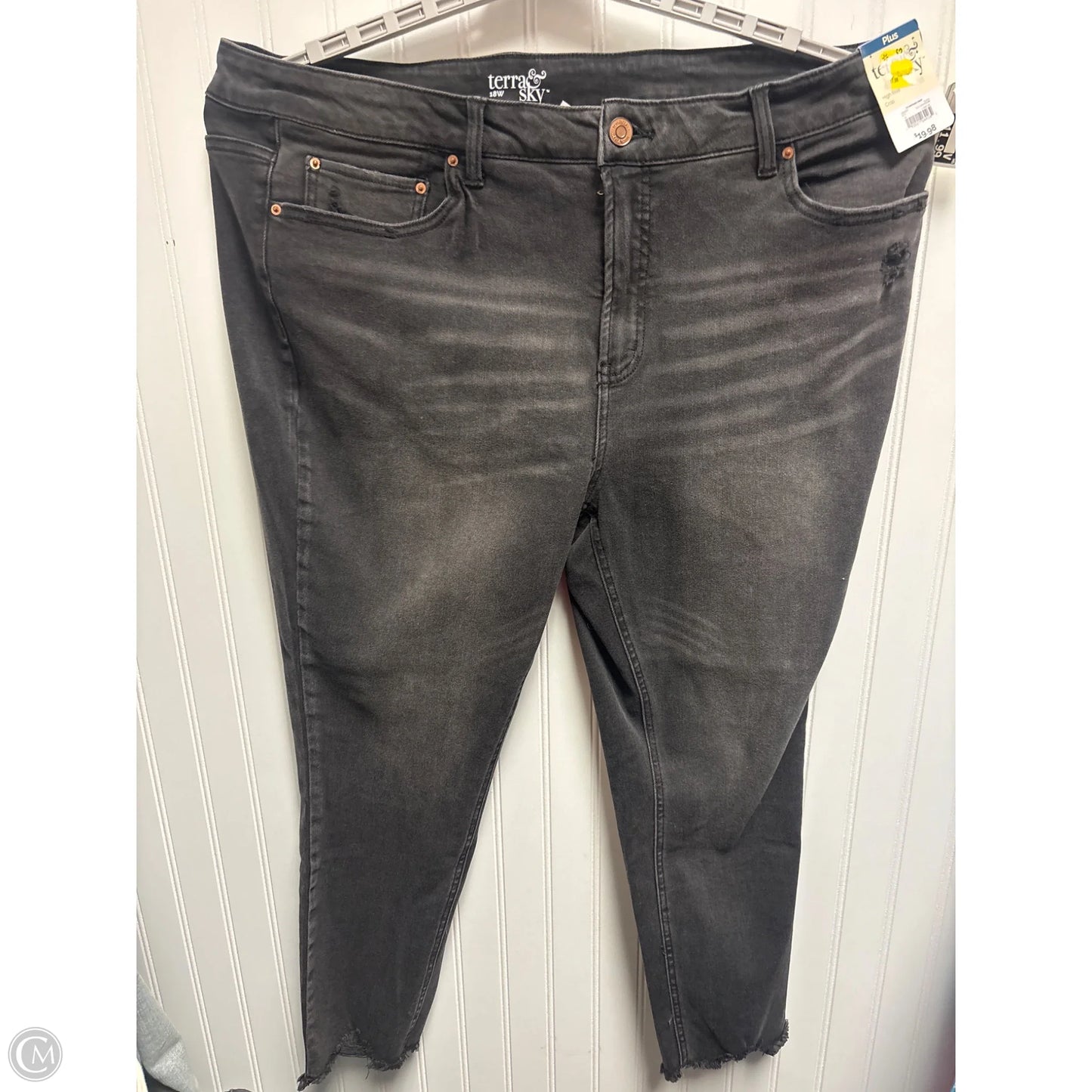 Jeans Skinny By Terra & Sky In Black, Size: 18