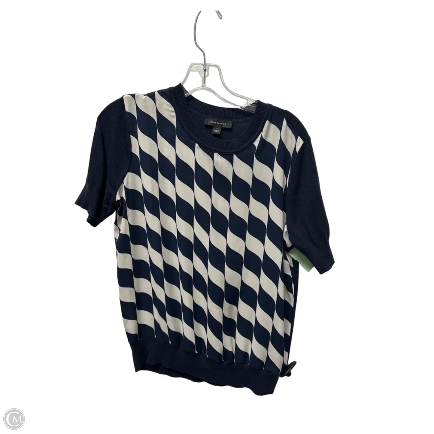 Top Short Sleeve By Ann Taylor In Navy, Size: S