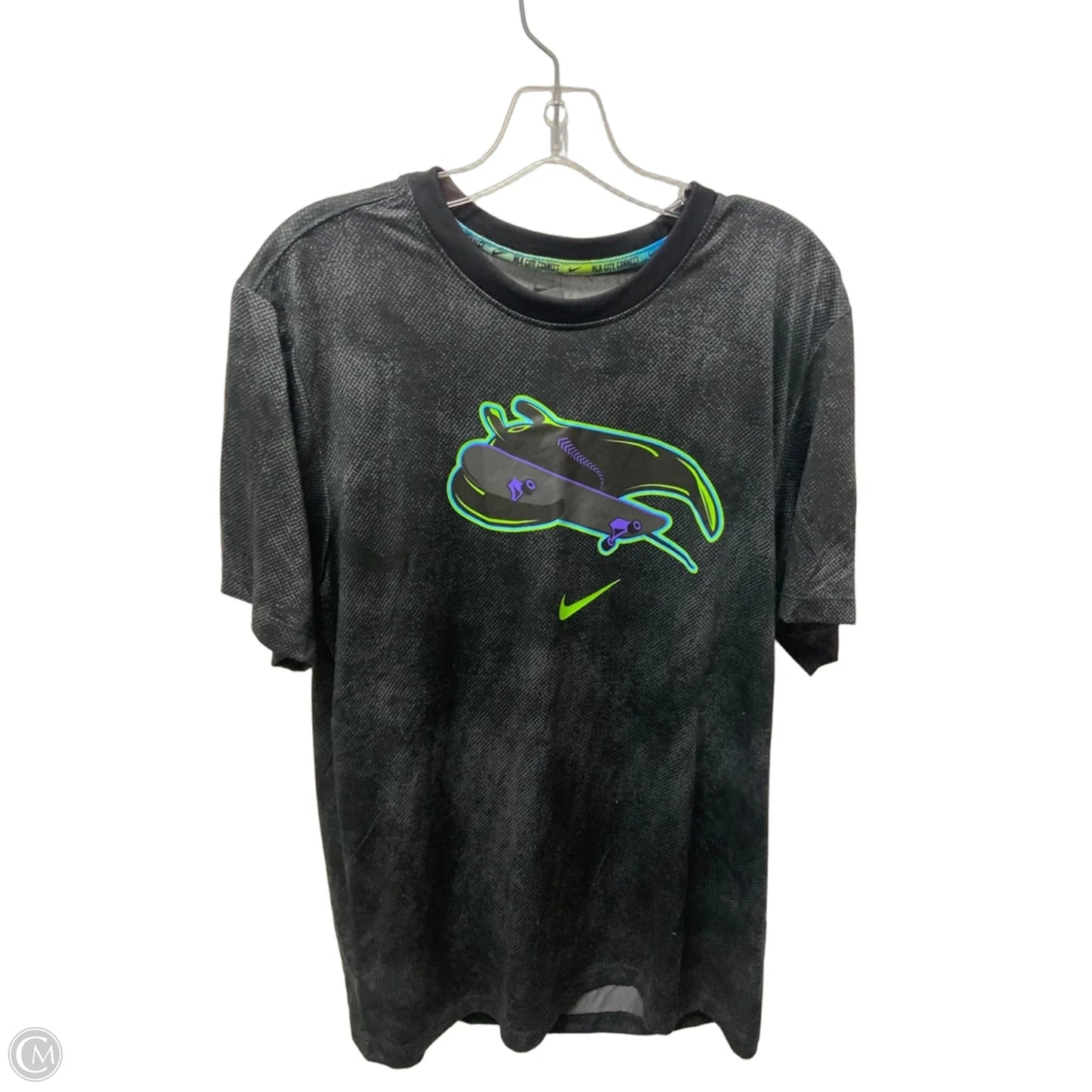 Athletic Top Short Sleeve By Nike In Black, Size: L
