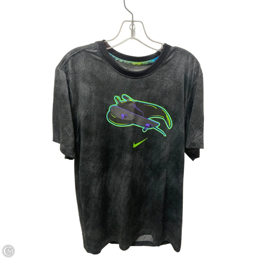 Athletic Top Short Sleeve By Nike In Black, Size: L