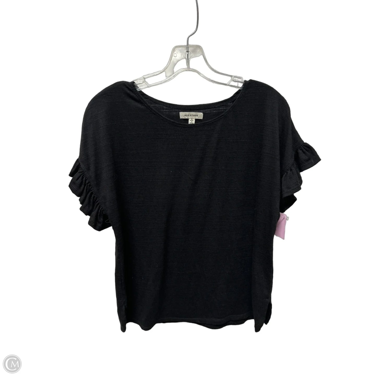 Top Short Sleeve By Max Studio In Black, Size: S