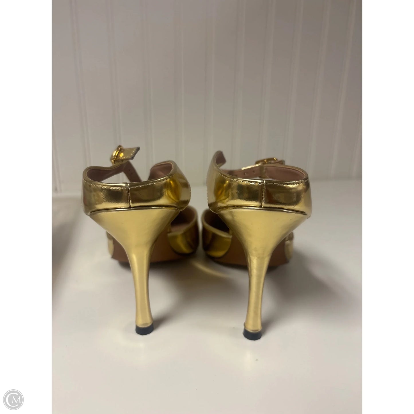Sandals Heels Kitten By Linea Paolo In Gold, Size: 8