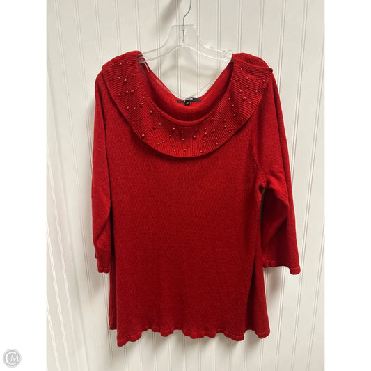 Top Long Sleeve By Briggs In Red, Size: 3x