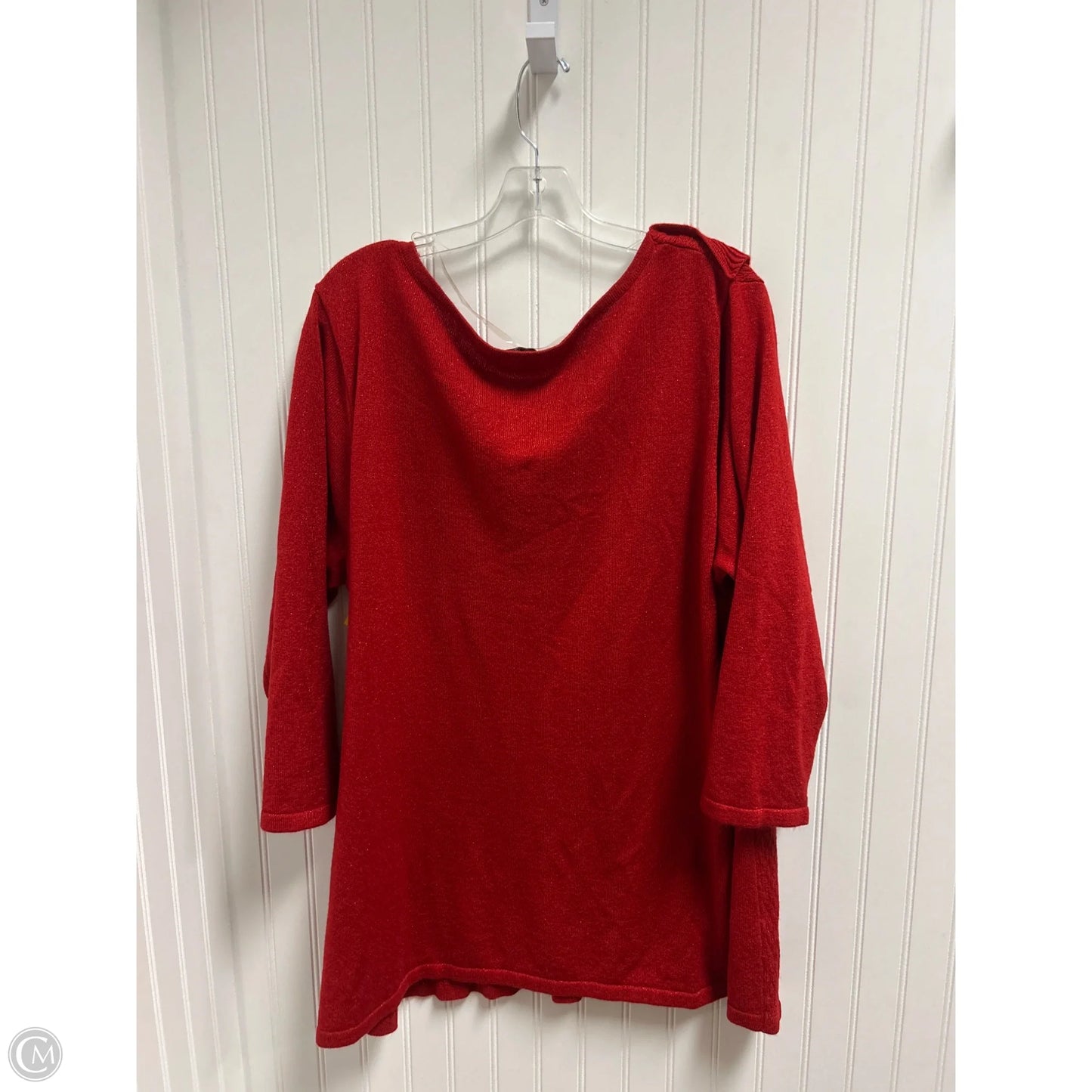 Top Long Sleeve By Briggs In Red, Size: 3x