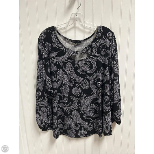 Top Long Sleeve By Adrienne Vittadini In Black, Size: 2x