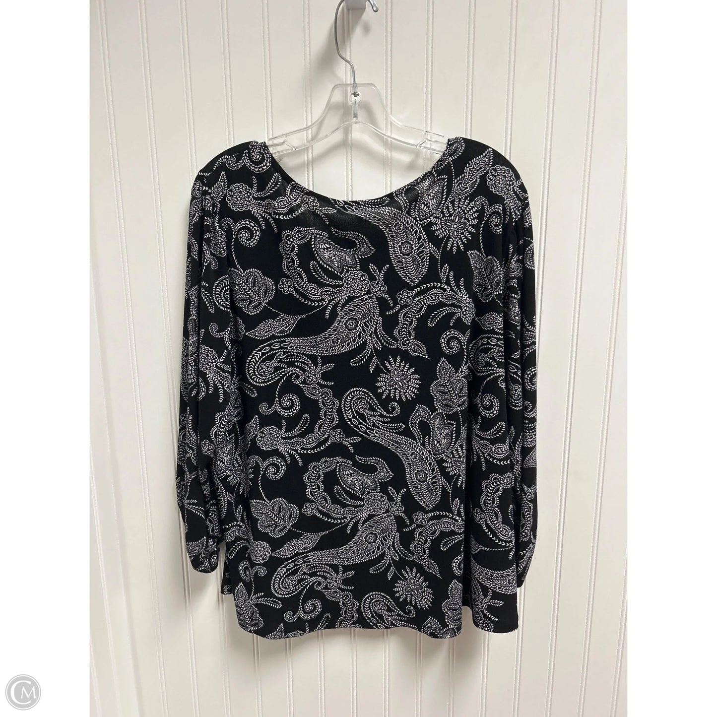 Top Long Sleeve By Adrienne Vittadini In Black, Size: 2x