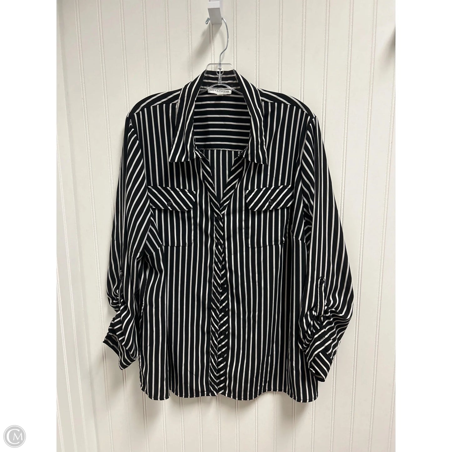 Top Long Sleeve By Notations In Black, Size: 3x