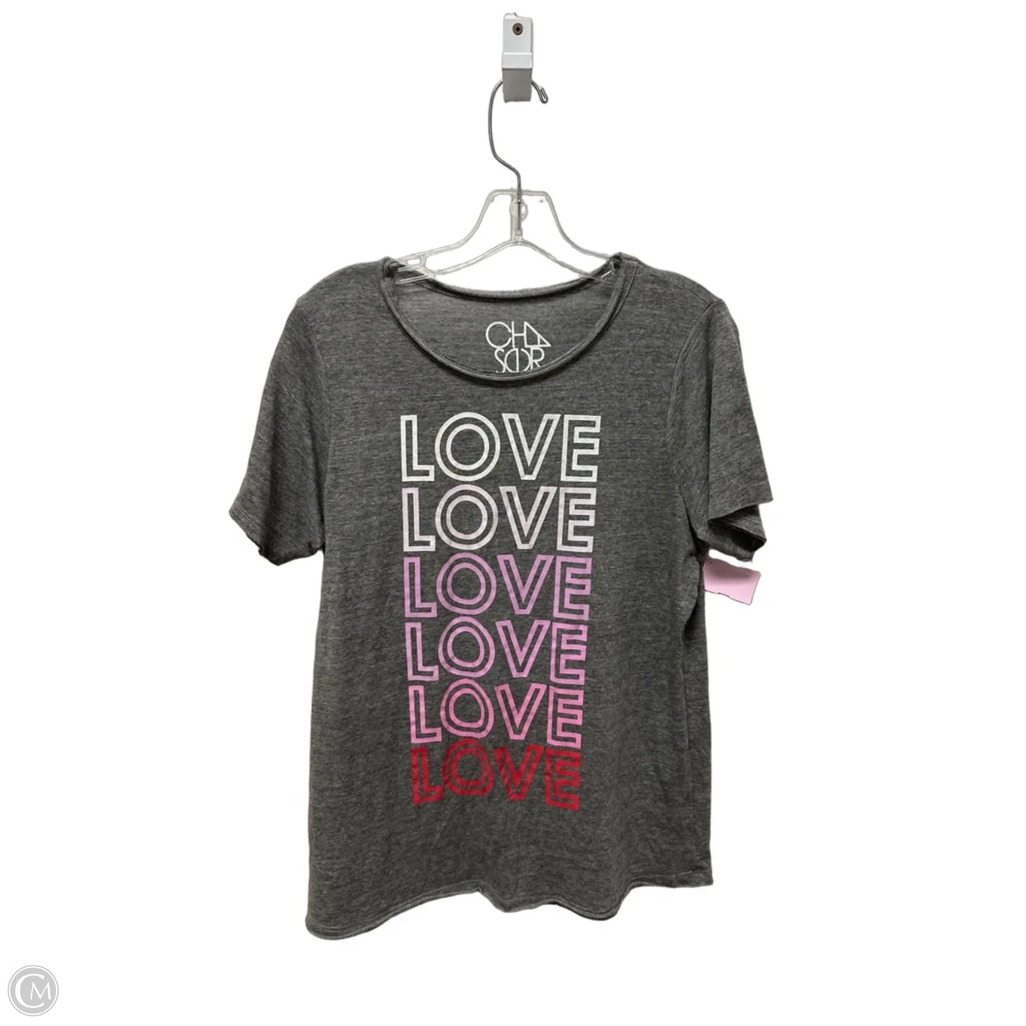 Top Short Sleeve By Chaser In Grey, Size: L