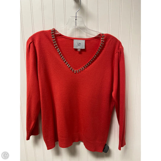 Top Long Sleeve By Clothes Mentor In Red, Size: S