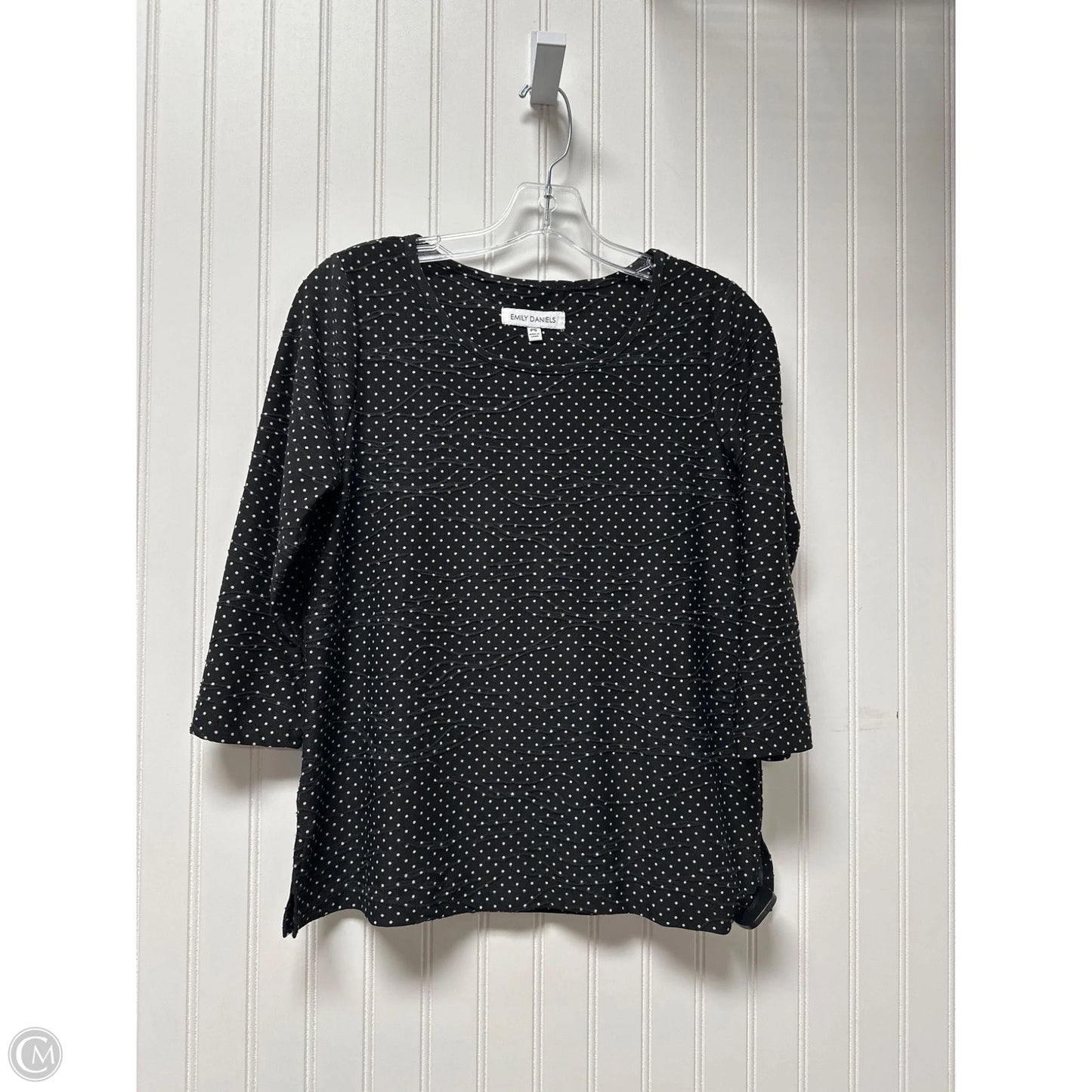 Top Long Sleeve By Emily Daniels In Polkadot Pattern, Size: S