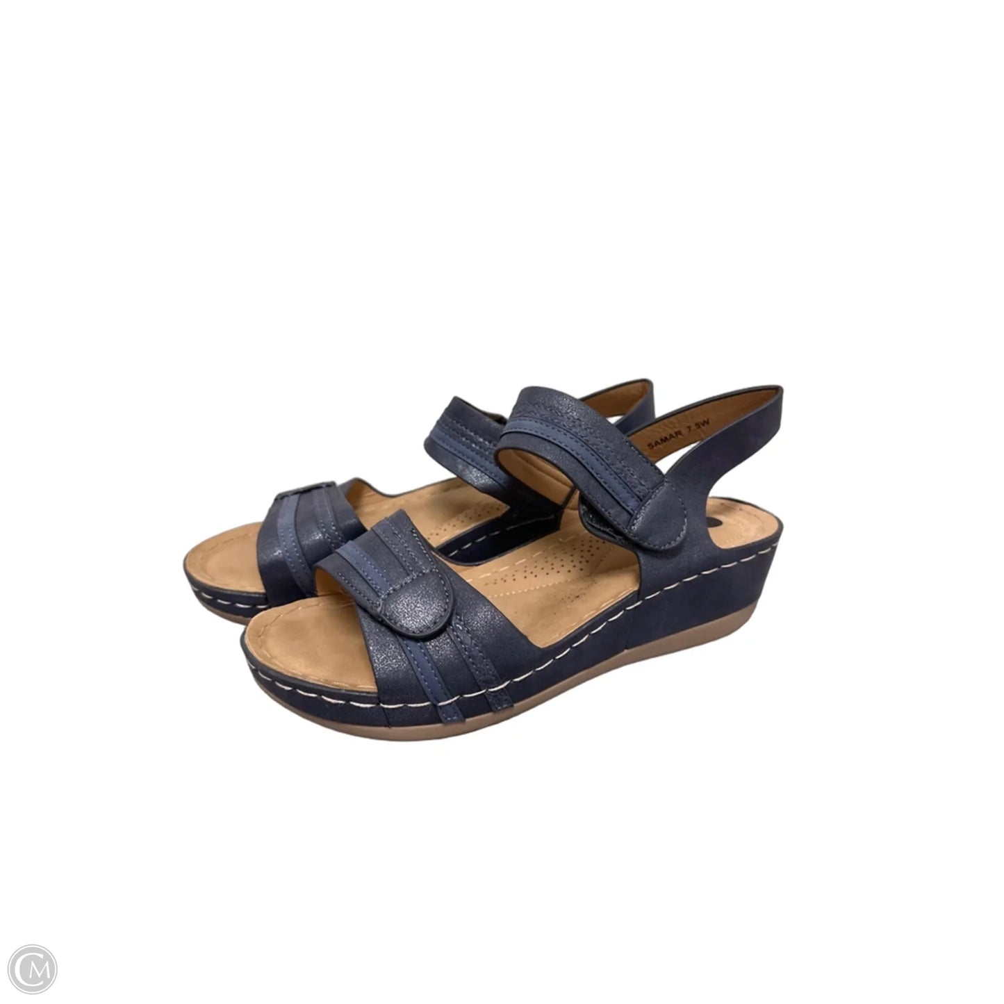 Sandals Flats By Clothes Mentor In Navy, Size: 7.5