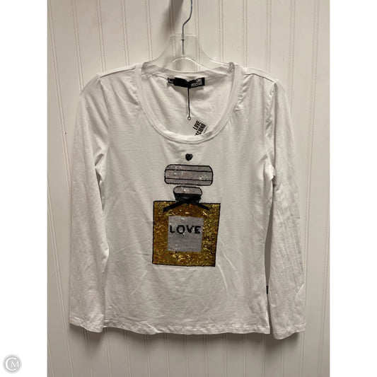 Top Long Sleeve By Love Moschino In White, Size: S