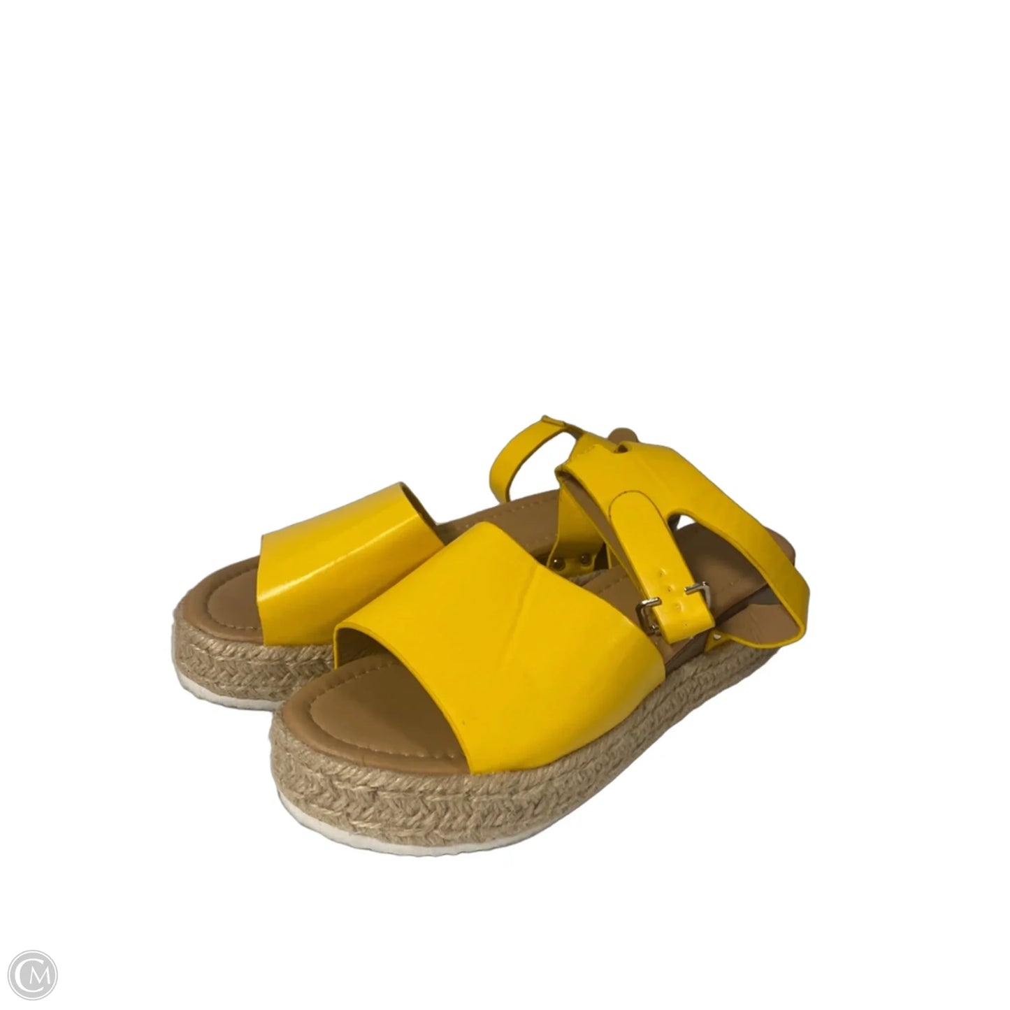 Sandals Heels Block By Clothes Mentor In Yellow, Size: 10
