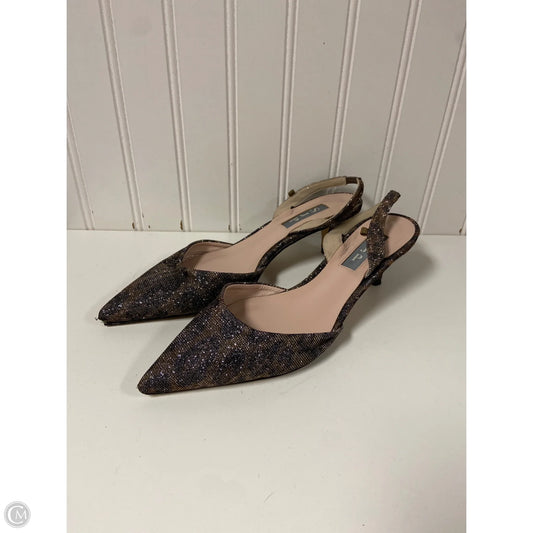 Sandals Heels Kitten By Clothes Mentor In Animal Print, Size: 6