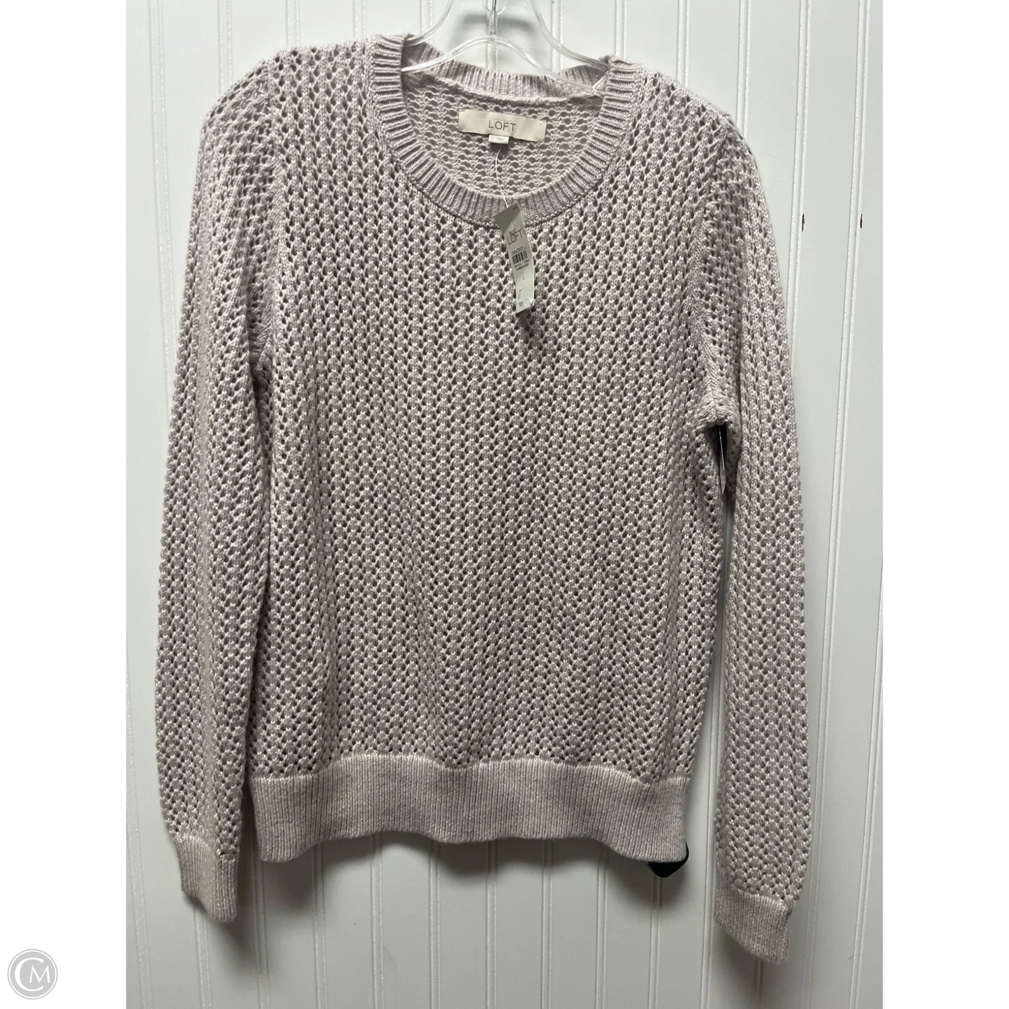 Sweatshirt Crewneck By Loft In Grey, Size: L