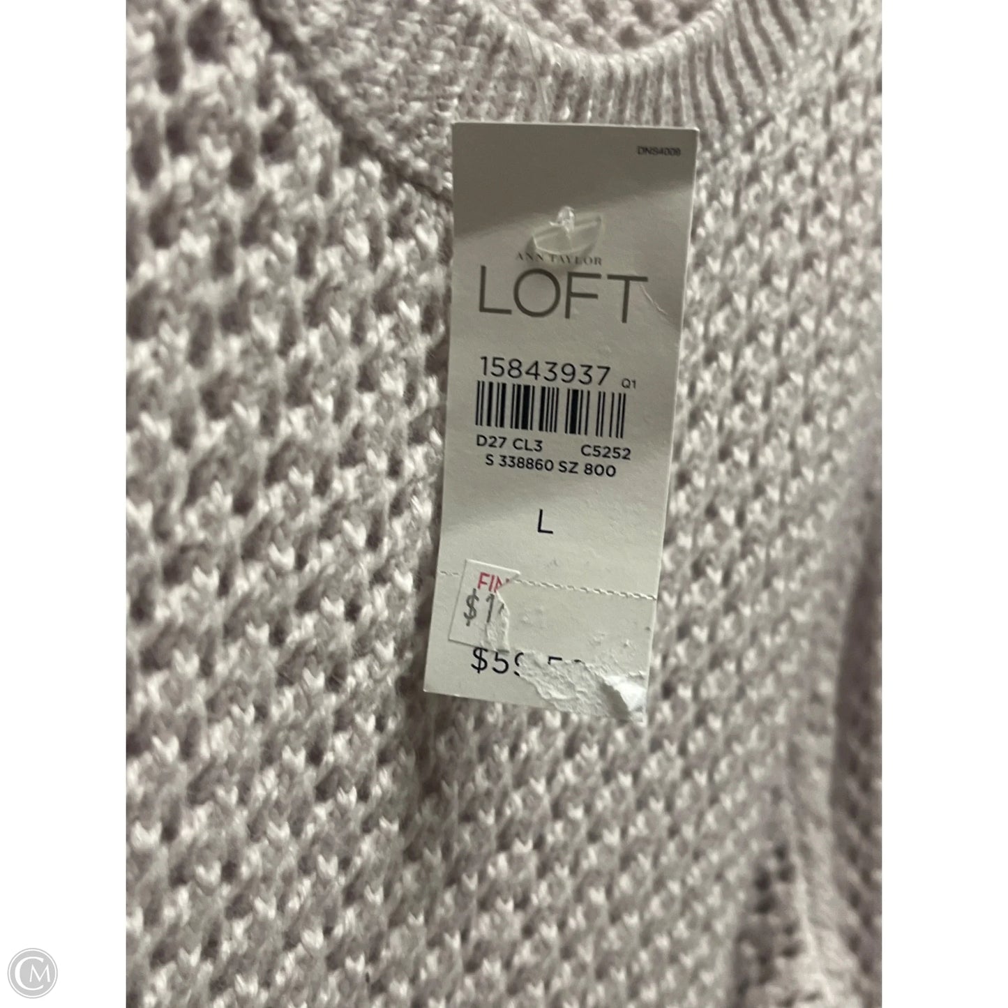 Sweatshirt Crewneck By Loft In Grey, Size: L