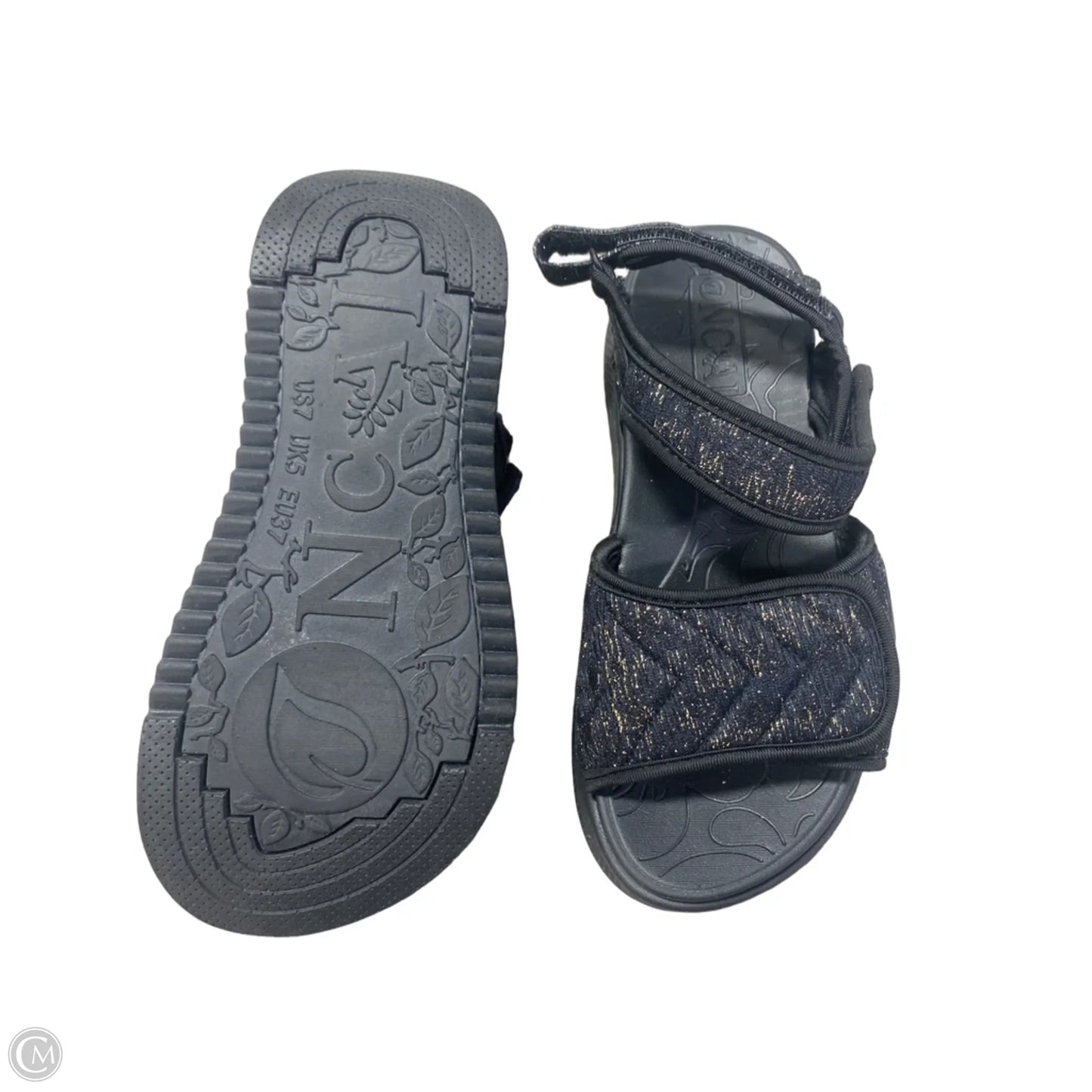 Sandals Flats By Clothes Mentor In Black, Size: 7