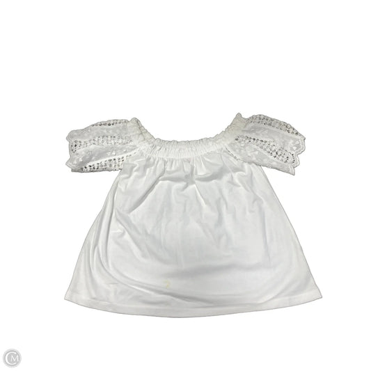 Top Short Sleeve Designer By Lilly Pulitzer In White, Size: S