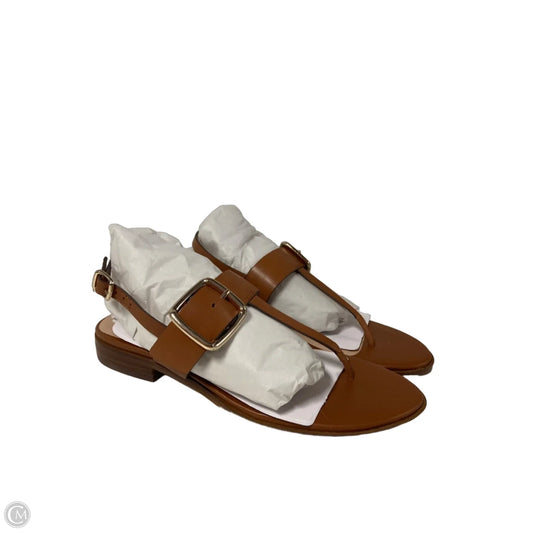 Sandals Flats By Clothes Mentor In Brown, Size: 8
