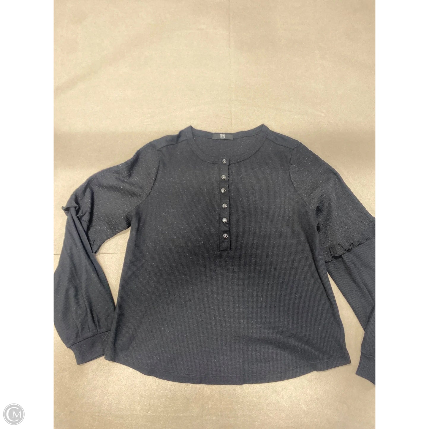 Top Long Sleeve Designer By Frye In Black, Size: S