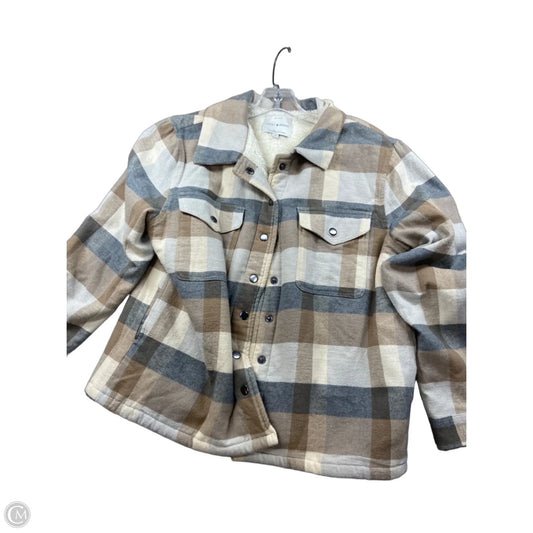 Jacket Faux Fur & Sherpa By Lucky Brand In Brown, Size: M