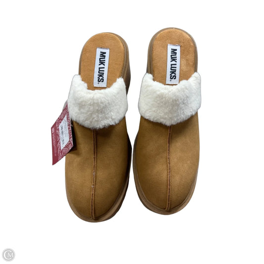 Sandals Heels Platform By Muk Luks In Tan, Size: 9.5