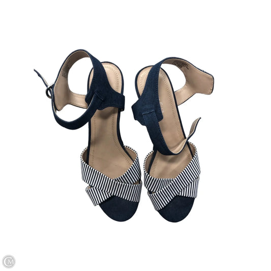 Sandals Heels Platform By Charter Club In Navy, Size: 9.5