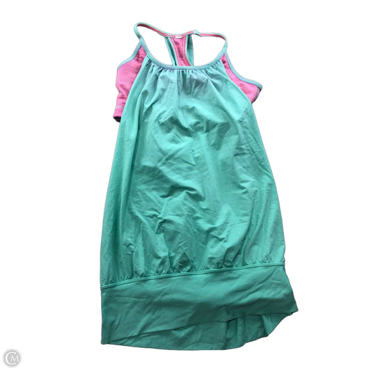 Athletic Tank Top By Lululemon In Green & Pink, Size: S
