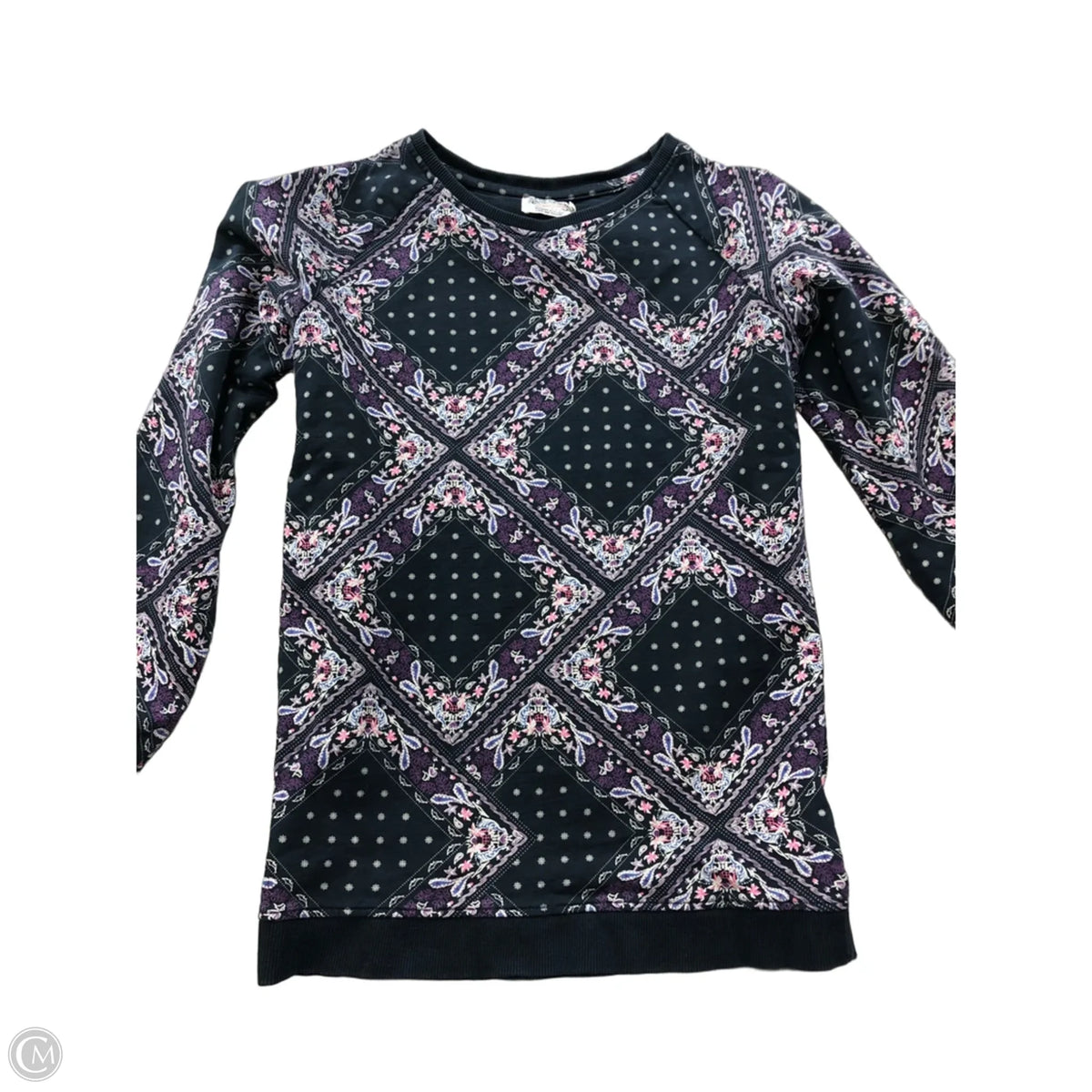 Top Long Sleeve By Authentic In Nautical Print, Size: Mp