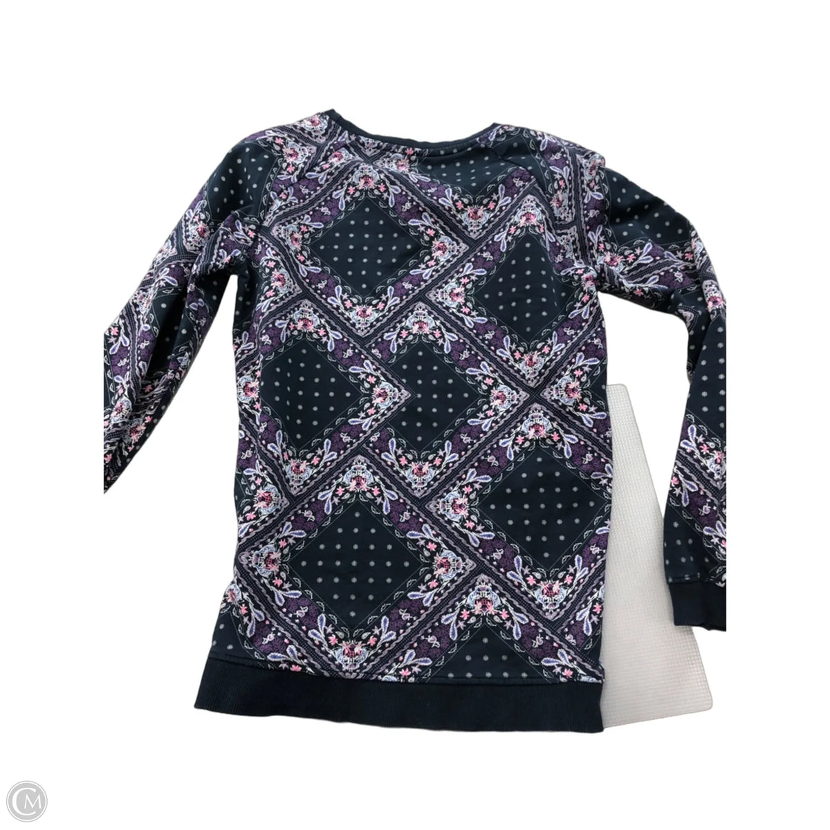 Top Long Sleeve By Authentic In Nautical Print, Size: Mp