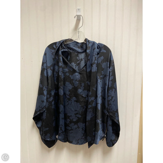 Top Long Sleeve By Zara Women In Black & Blue, Size: M