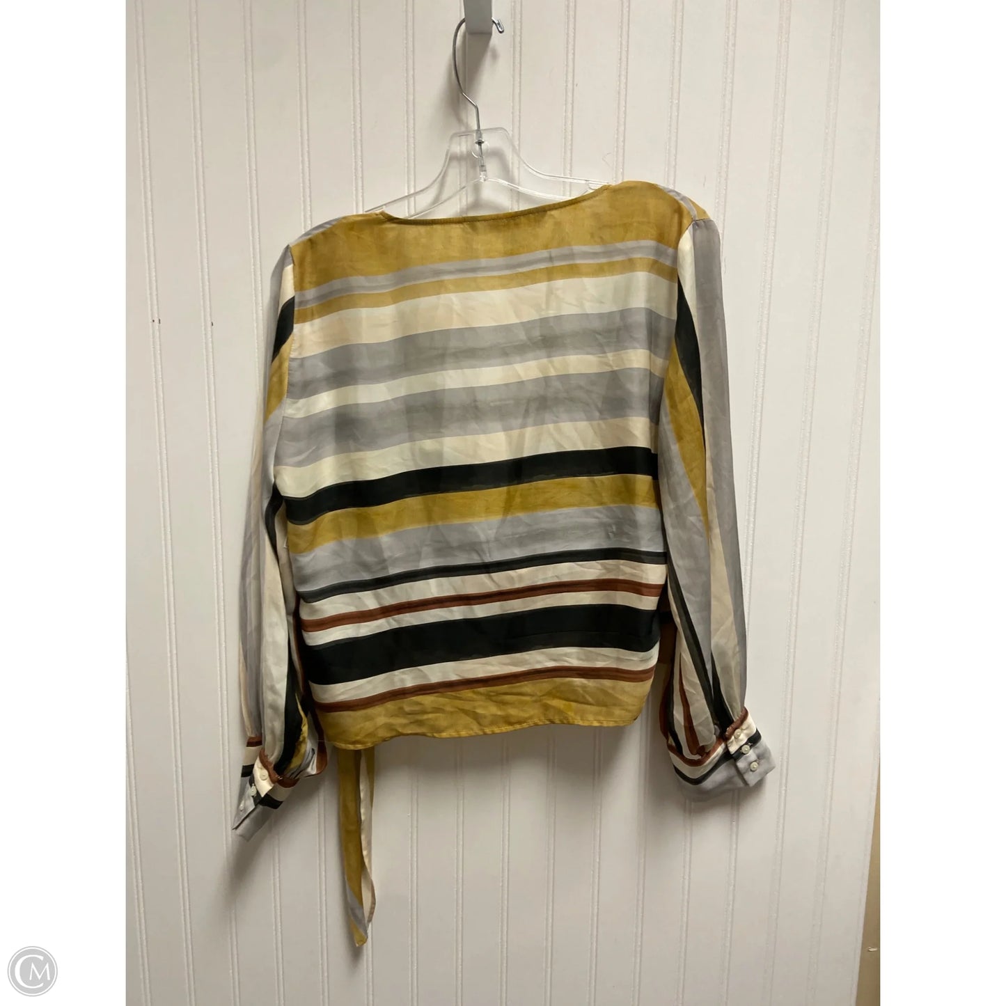 Top Long Sleeve By Zara In Striped Pattern, Size: L