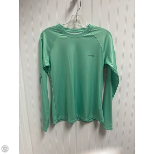 Athletic Top Long Sleeve Collar By Columbia In Green, Size: S