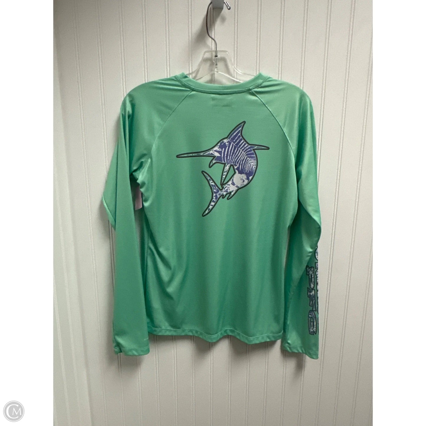 Athletic Top Long Sleeve Collar By Columbia In Green, Size: S