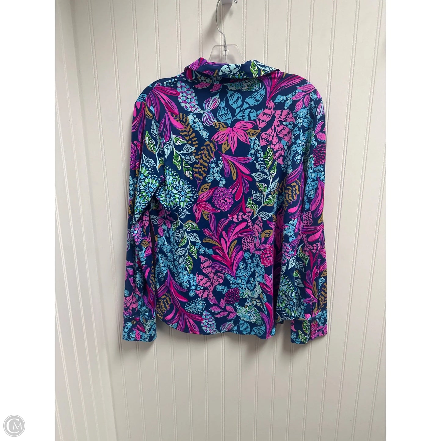 Top Long Sleeve Designer By Lilly Pulitzer In Blue & Purple, Size: L