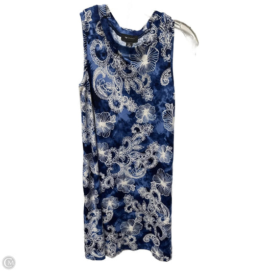 Dress Casual Midi By Ab Studio In Blue & White, Size: Xs