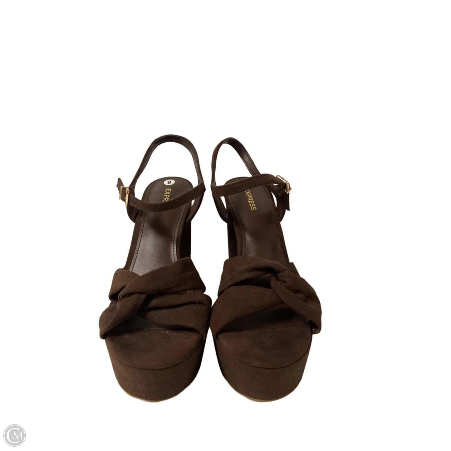 Sandals Heels Platform By Express In Brown, Size: 8