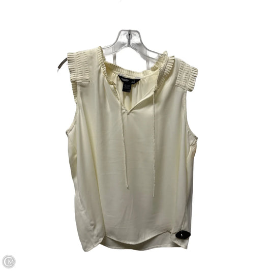 Top Sleeveless Designer By Vera Wang In Cream, Size: L
