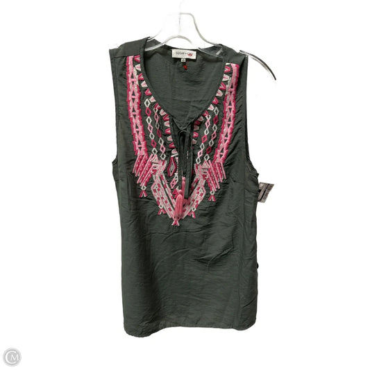 Top Sleeveless By Sugar Lips In Green, Size: S