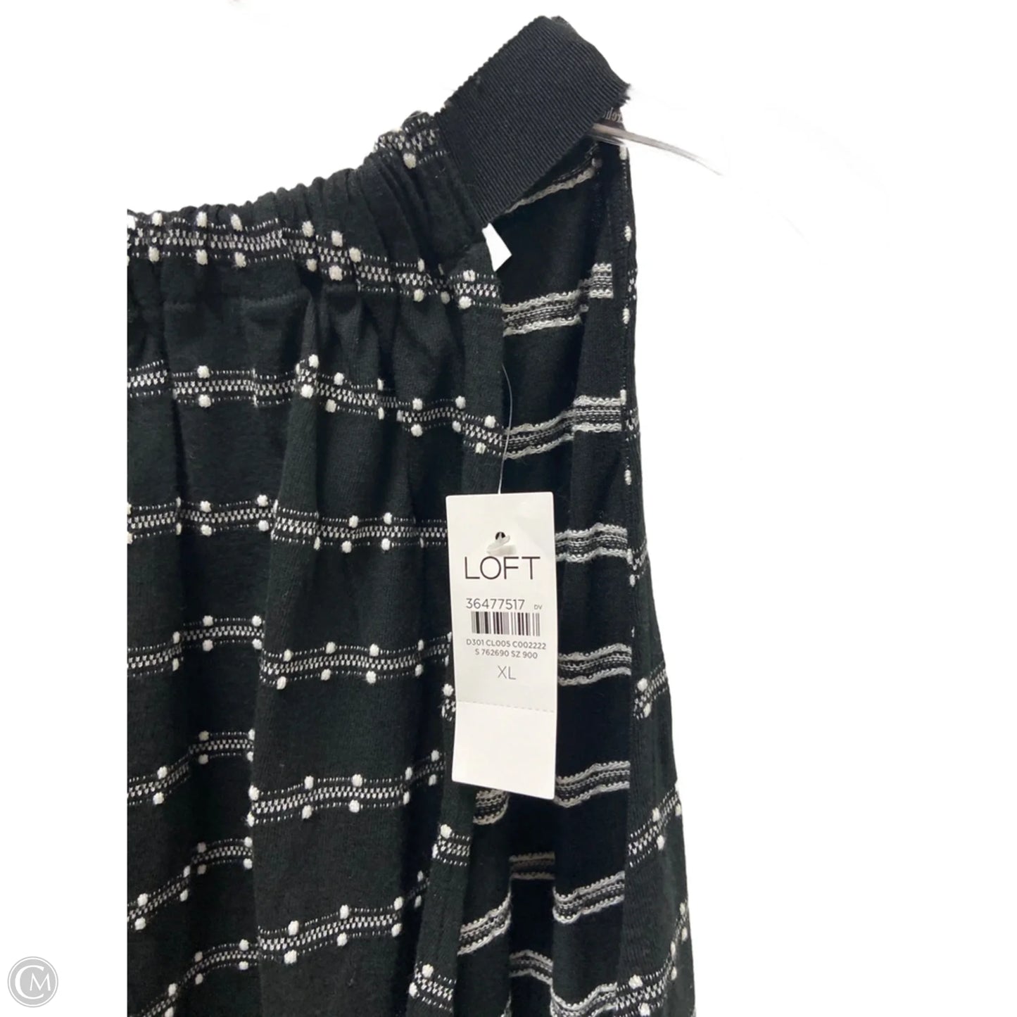 Top Sleeveless By Loft In Black & White, Size: Xl